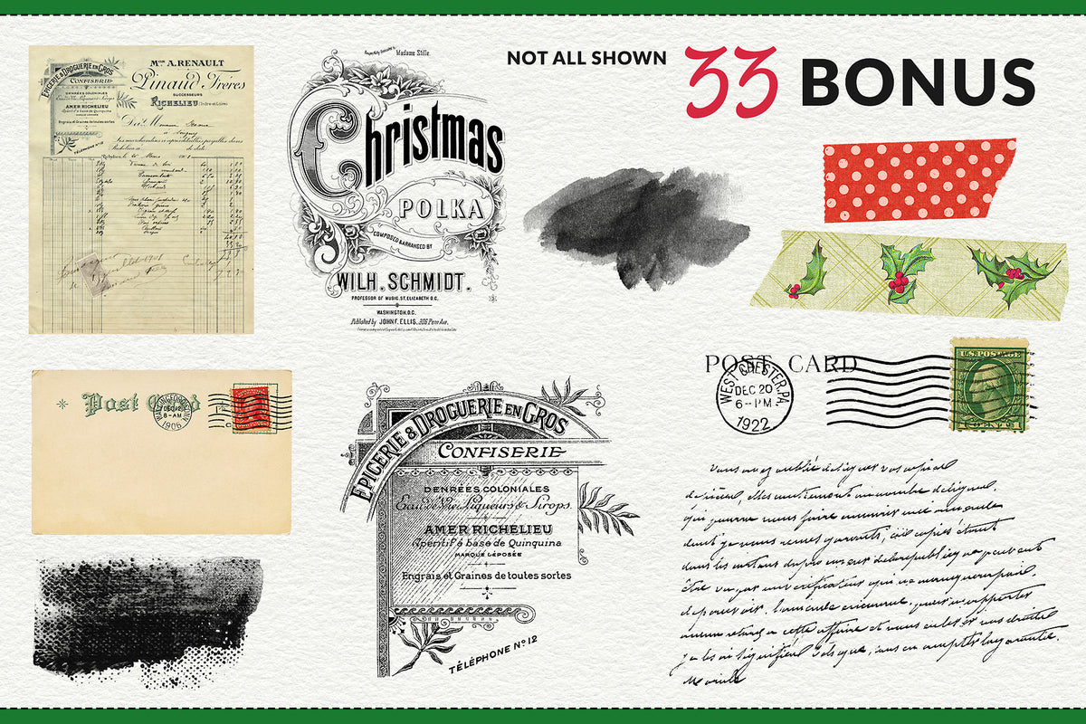 Bonus graphics included in The Vintage Christmas Illustrations Compendium collection.