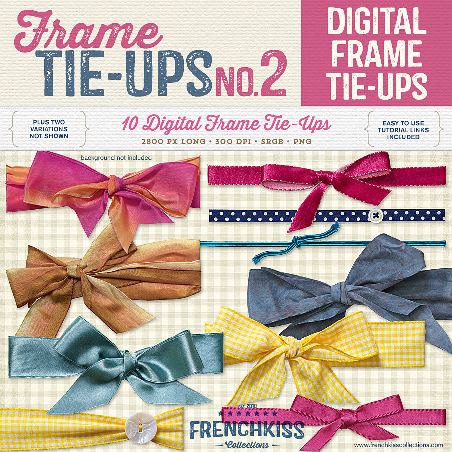 Frame tie-ups digital bows and ribbons to decorate digital frames.