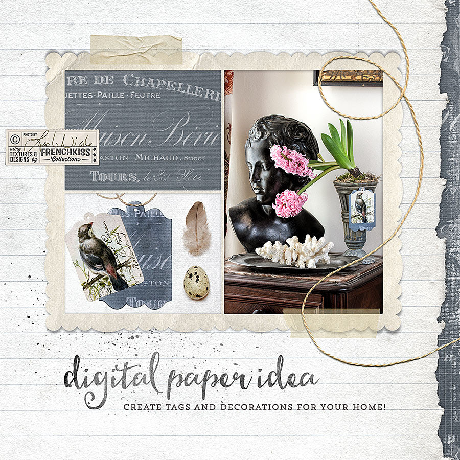 Digital paper idea—make tags for home decorations.