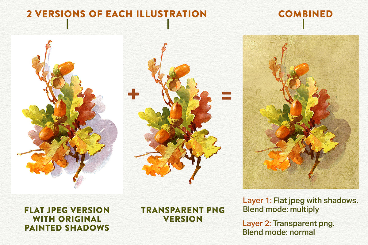 Each vintage graphic has 2 versions: a flat jpeg and a transparent png.