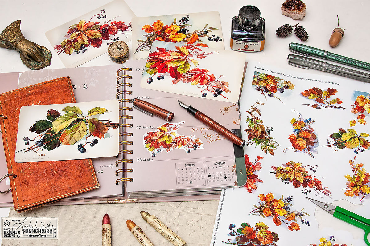 Fall Leaves and Berries Printables are great for snail mail, junk journaling or planners!