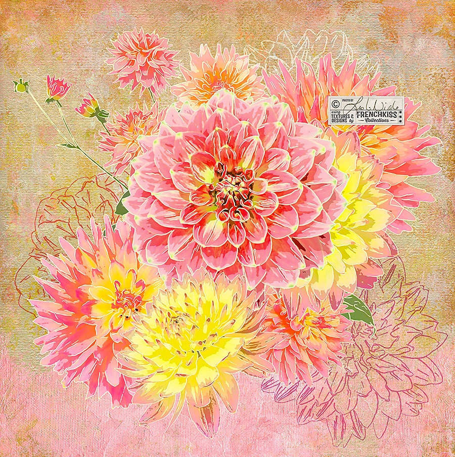 Floral art by Leslie Nicole using a texture from the Virtuoso Painterly Collection.