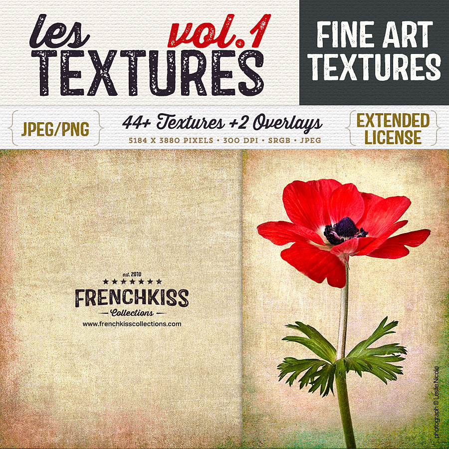 Les Textures Volume 1 fine art and grunge texture collection.