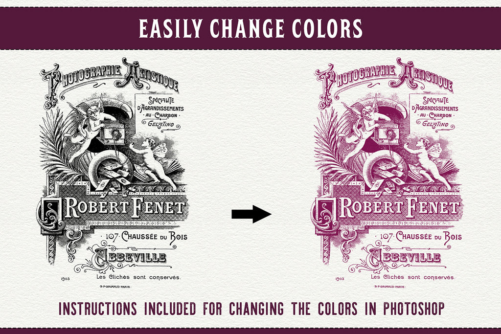 t’s easy to change the colors on transparent overlays. Instructions included for changing the colors in Photoshop.