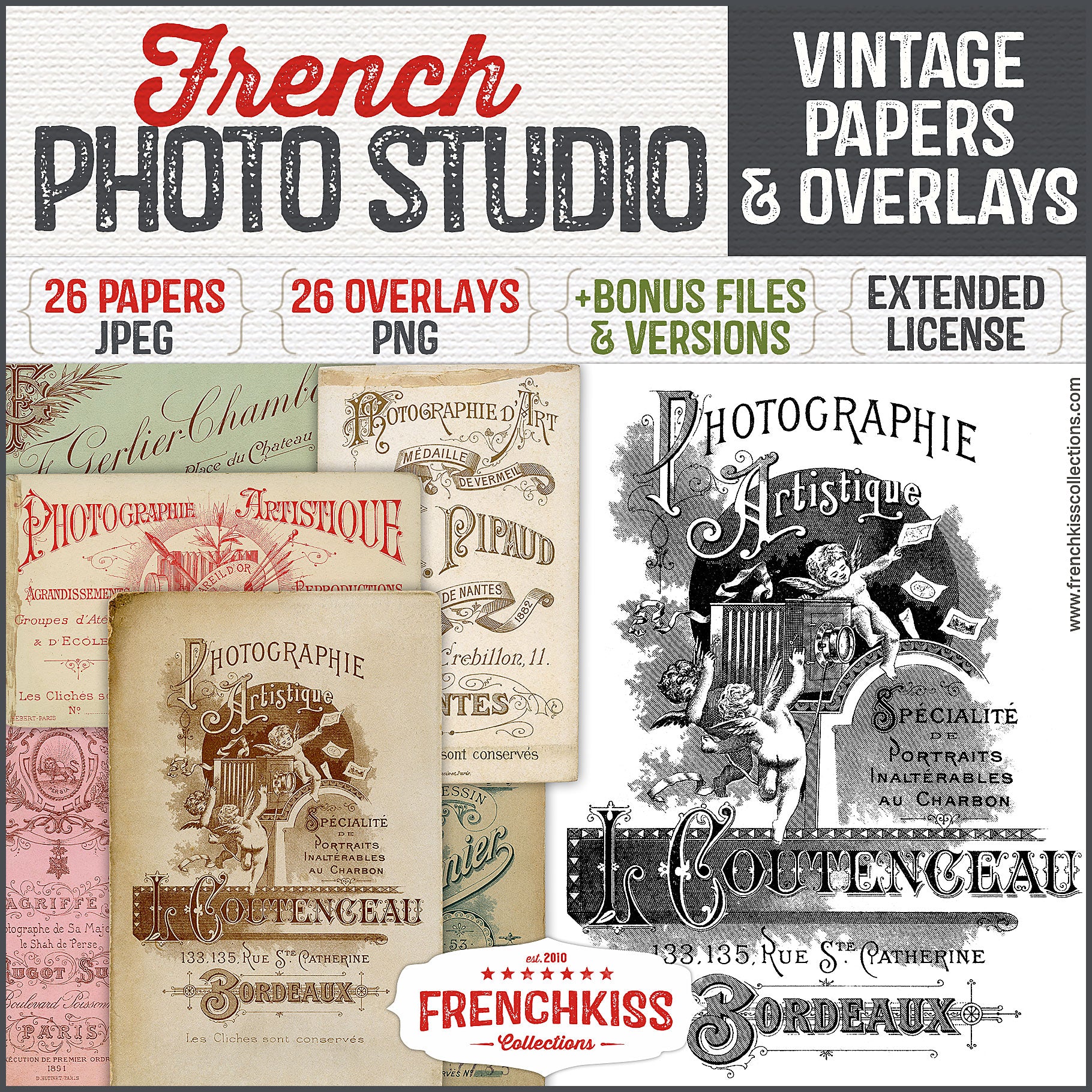 Vintage French Photo Studio Graphics