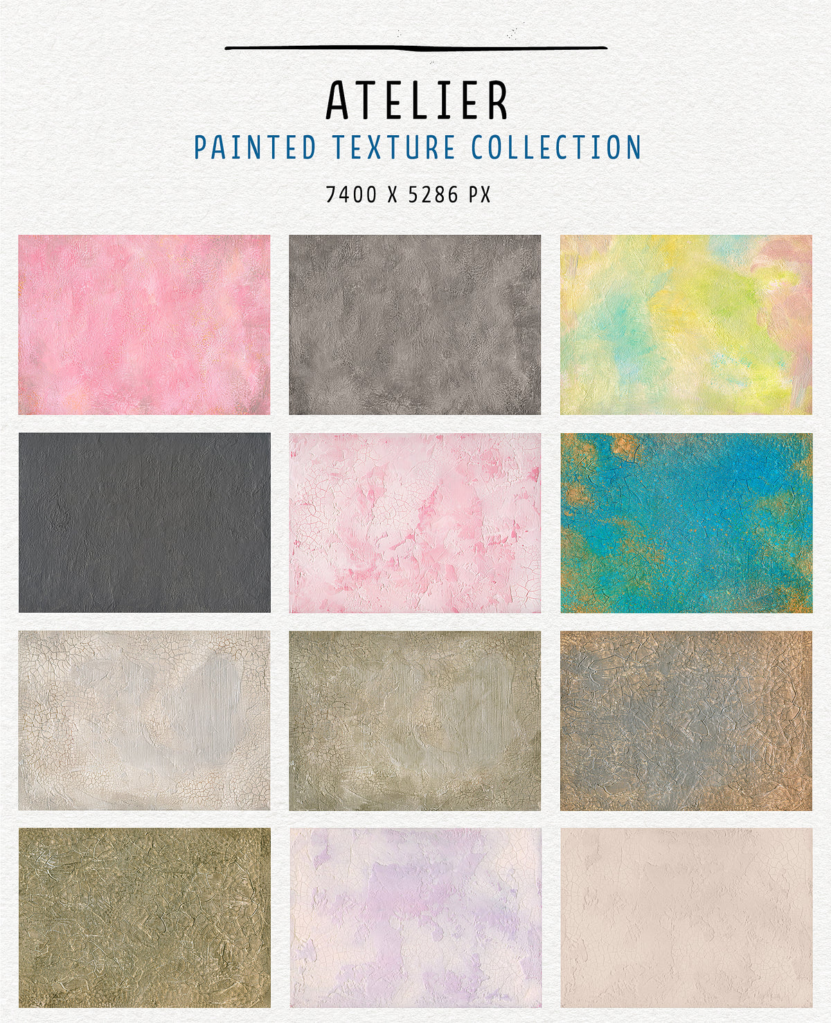 Atelier hand-painted texture collection. Extra-large, extended commercial license.