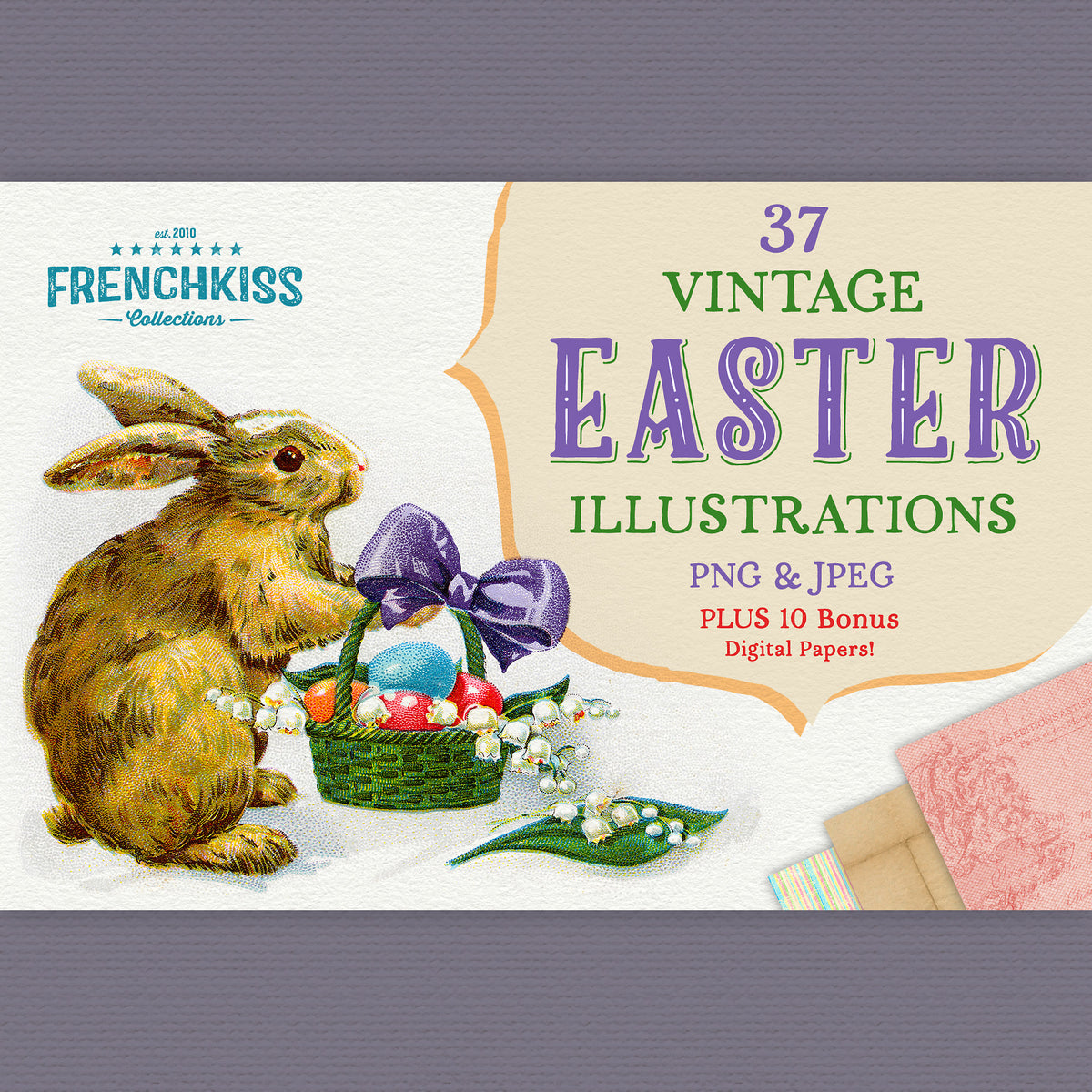Vintage Easter Illustrations digital graphics from postcards and Victorian trade cards.
