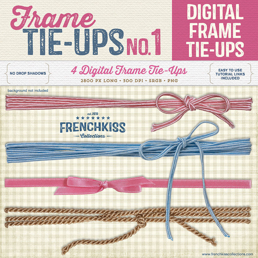 Frame Tie-Ups digital bows and string graphics.