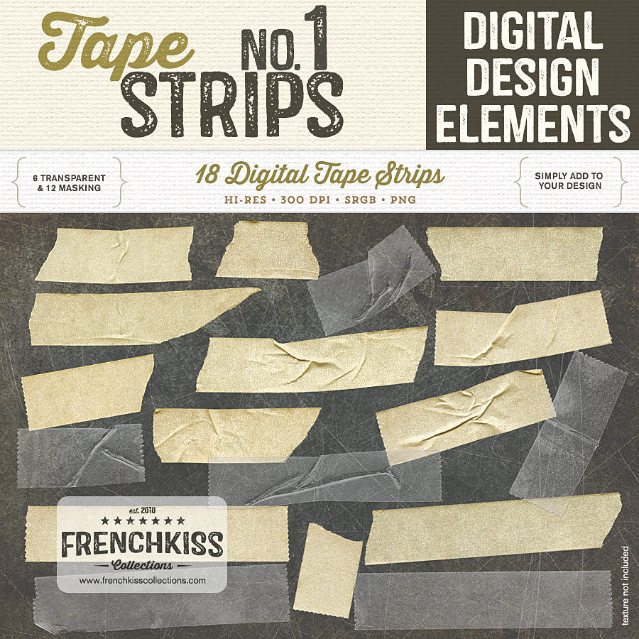 Tape Strips no.1 digital masking and transparent tape. Extended license.