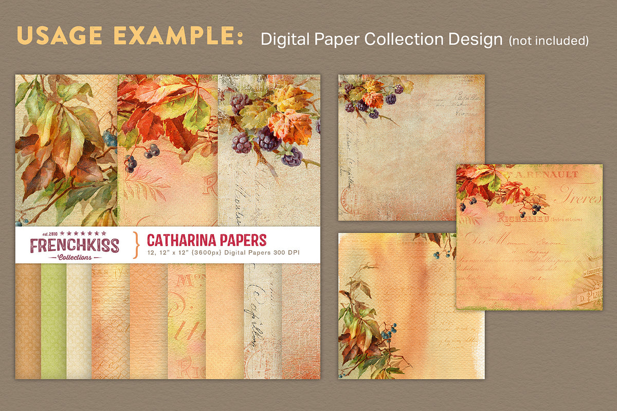 Digital paper collection created from the Fall Leave and Berries graphics collection.