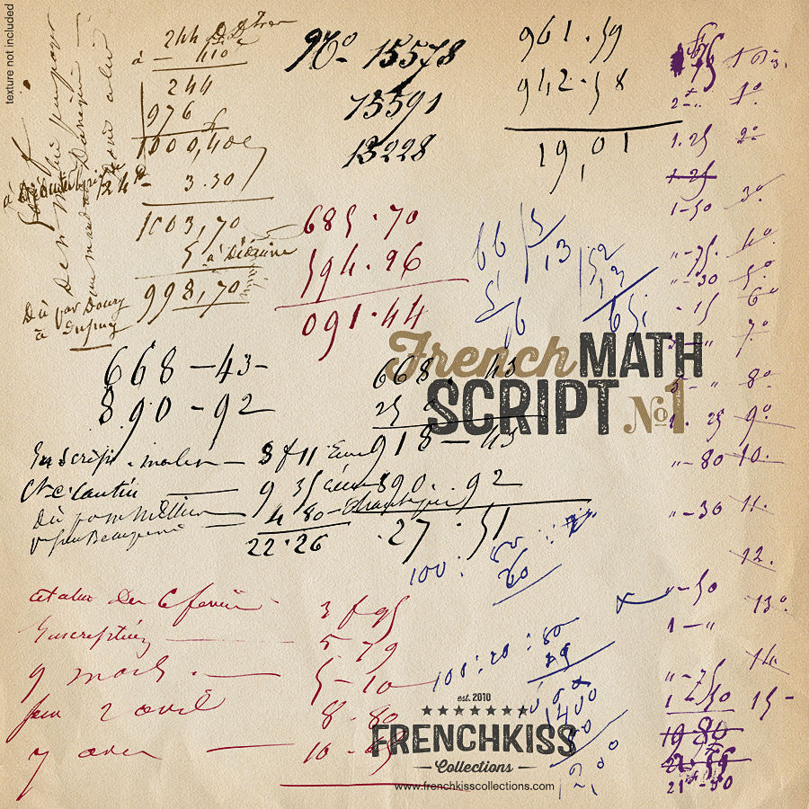 Frenck Kiss Vintage French Math Script digital overlays. ex1