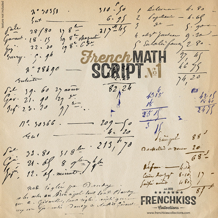 Frenck Kiss Vintage French Math Script digital overlays. ex2
