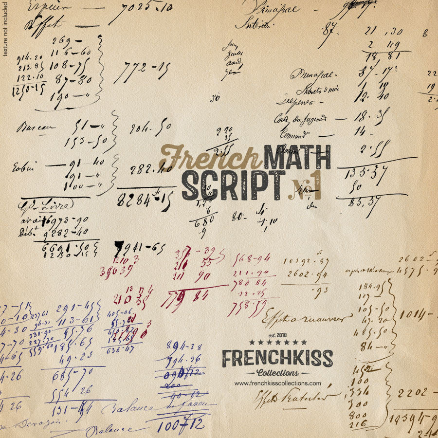 Frenck Kiss Vintage French Math Script digital overlays. ex3