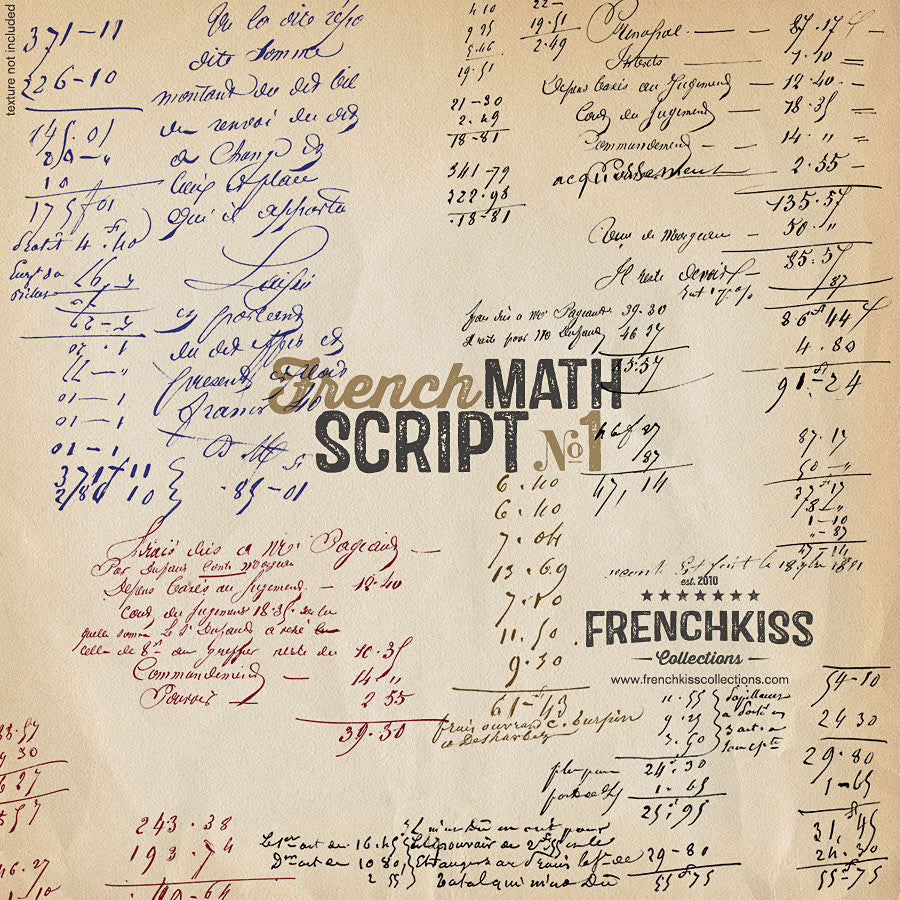 Frenck Kiss Vintage French Math Script digital overlays. ex4