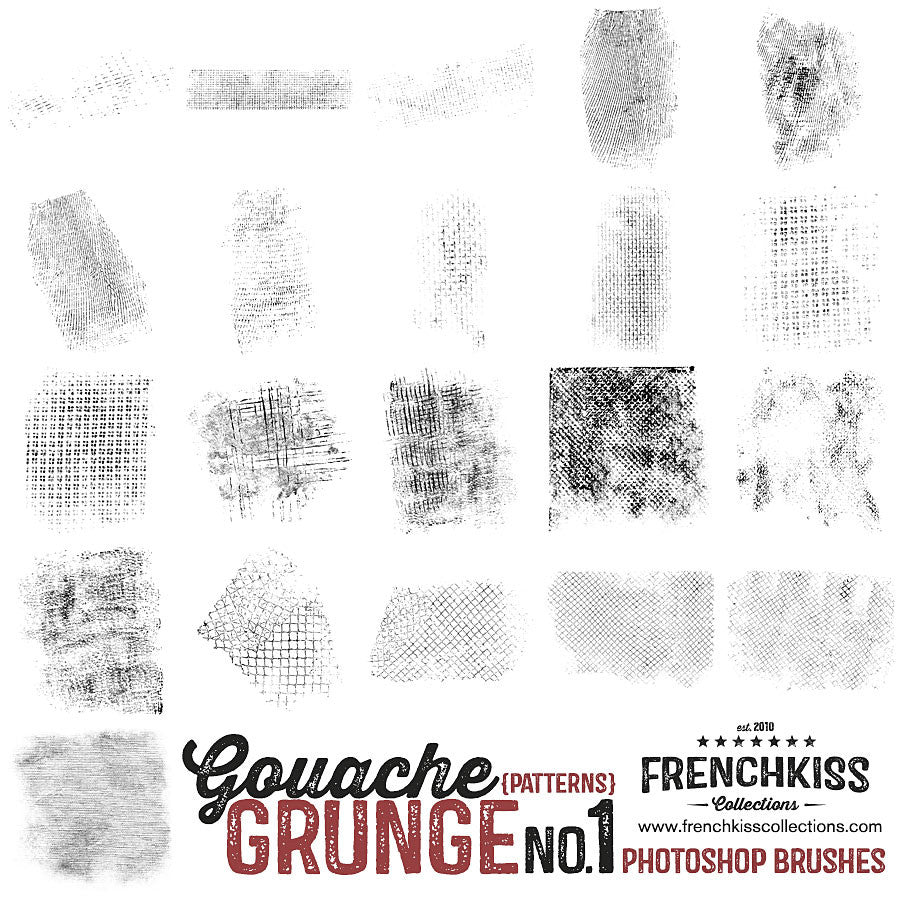 Gouache Grunge No 1 Photoshop brushes all
