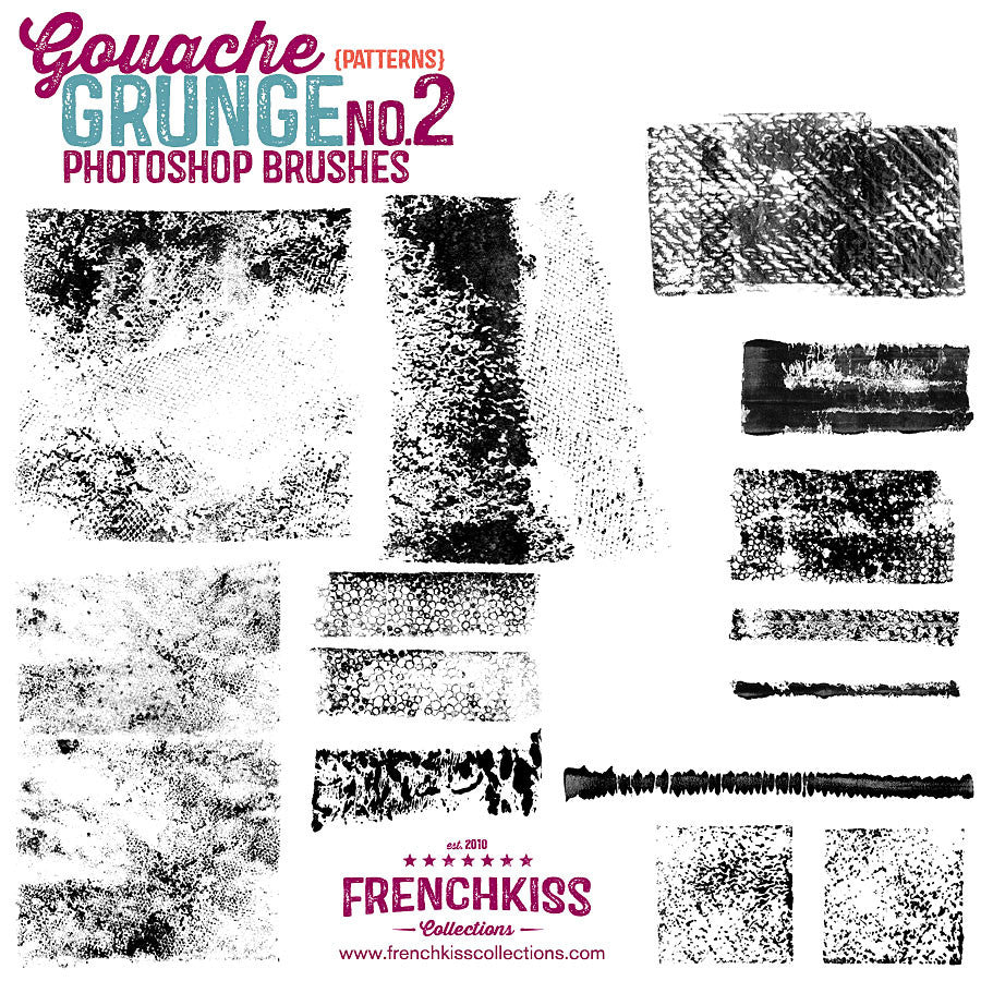 Gouache Grunge No 2 Photoshop brushes - all.