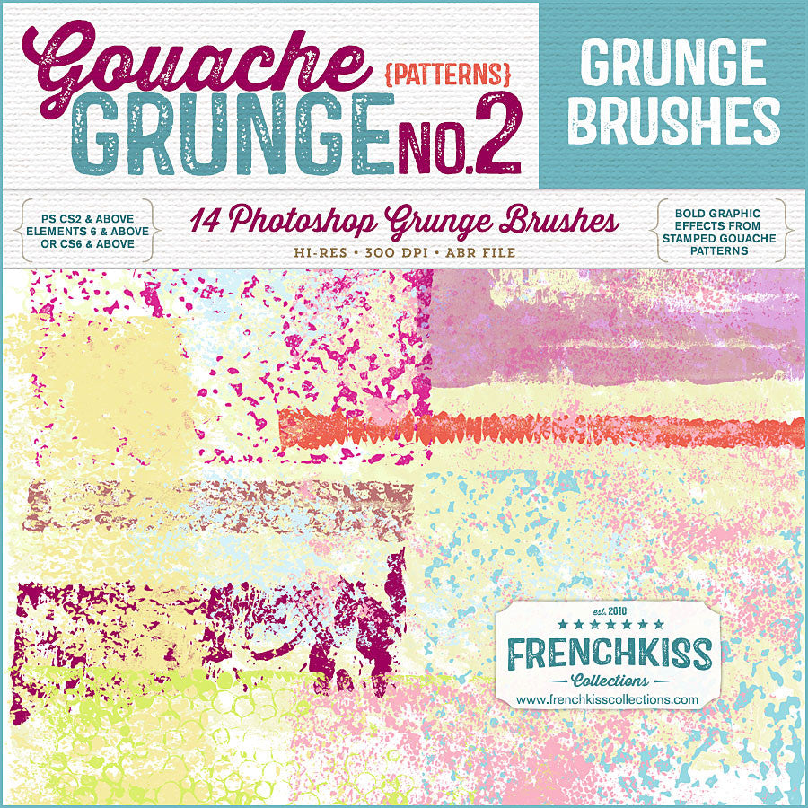 Gouache Grunge No 2 Photoshop brushes