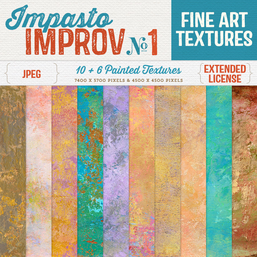 Impasto Improv No.1 painted commercial use textures.
