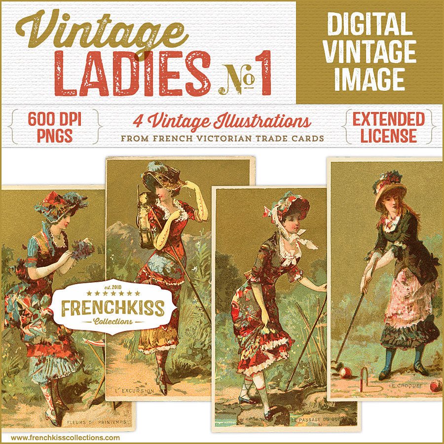 Vintage Ladies No. 1 Digital Illustrations