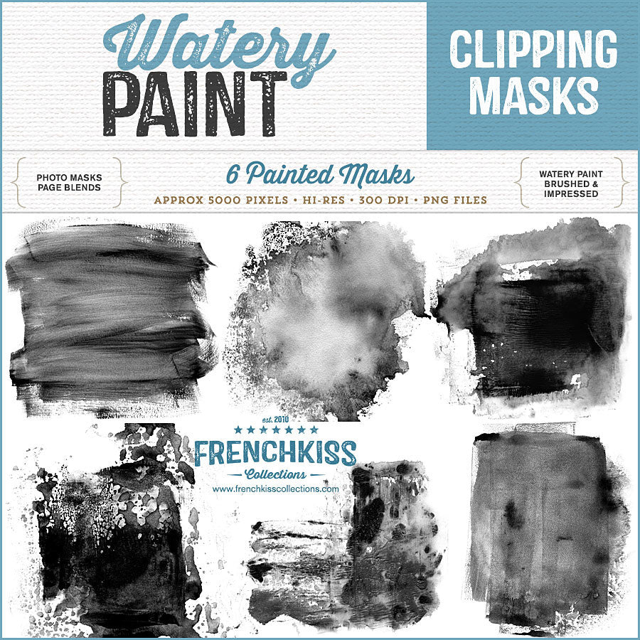 French Kiss Collections Watery Paint digital overlay masks