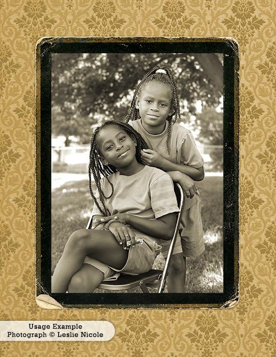 Children portrait using the digital Vintage Grunge Frames.